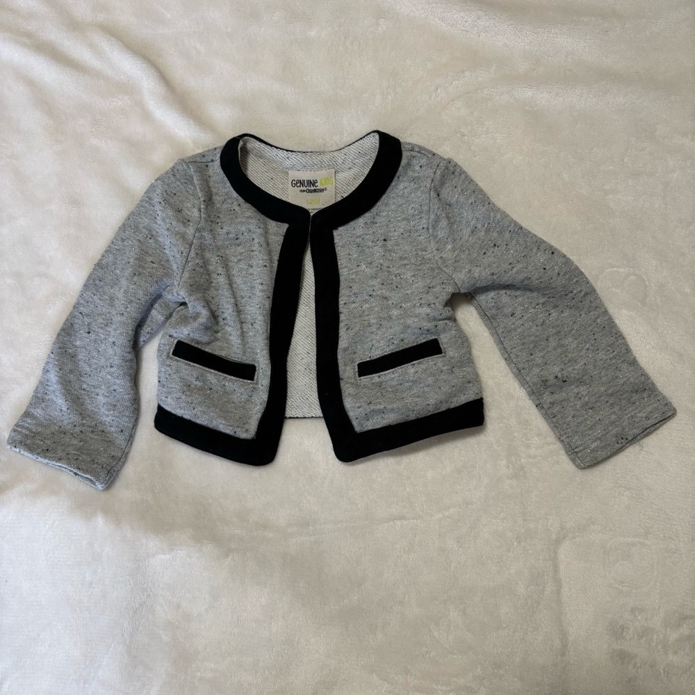 Genuine Kids by OshKosh Long Sleeve Black Trim Sparkle Jacket Size 12 months